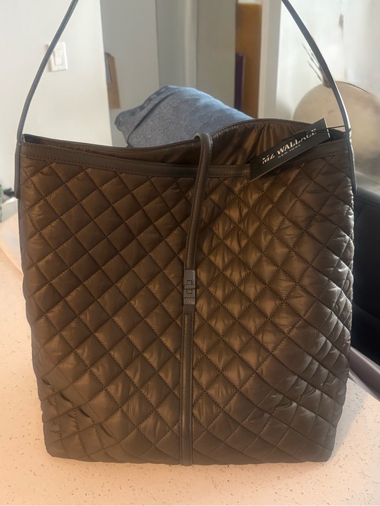 MZ Wallace Handbags - MZ Wallace Quilted Astor Hobo Tote in Brown/ Olive “magnet” is color name